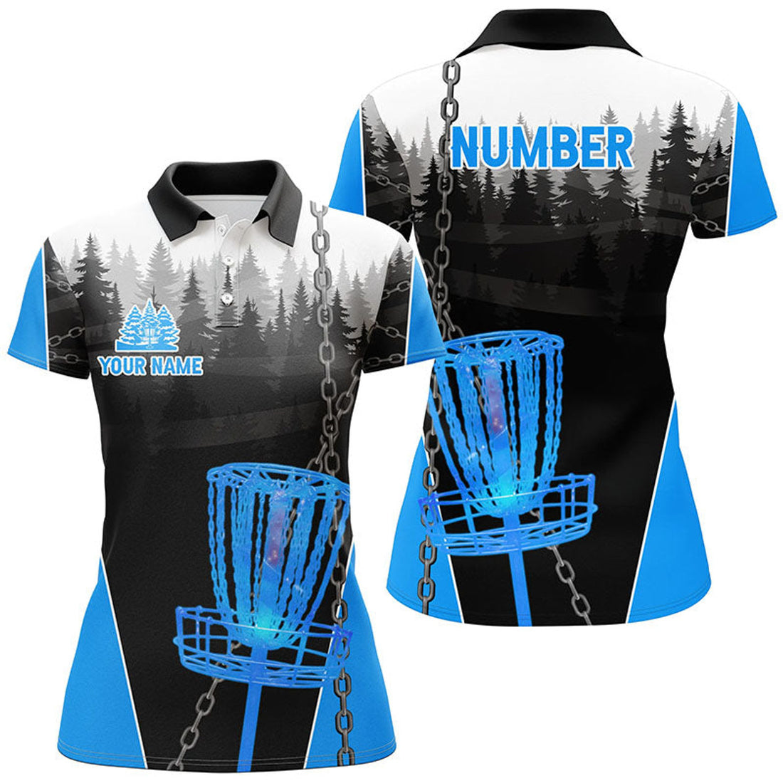 Custom Black Chain Disc Golf Frisbee Golf Outfit Women's Polo Shirts S-5XL