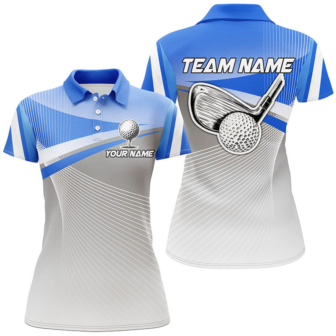 Custom Golf Blue Sport Apparel for Unique Golf Gifts Women's Polo Shirts S-5XL
