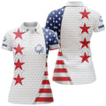 Custom American Flag Golf Patriotic White Golf Ball Skin Women's Polo Shirts S-5XL