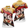 Custom Yellow Red Camo Bowling Shirt for Team or Gift Women's Polo Shirts S-5XL