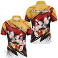 Yellow and Red Camo Bowling Shirt Men's Polo Shirt S-5XL