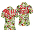 Custom Golf Shirt Christmas Pattern American Flag Gift Men's Polo Shirt S-5XL