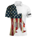 Custom Bigfoot Disc Golf Shirt American Flag Sasquatch Men's Polo Shirt S-5XL