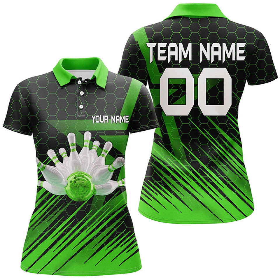 Custom Green Bowling Team Shirt For Personalized 3D Women's Polo Shirts S-5XL