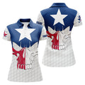 Custom Texas Flag Skull Golf Patriotic Golf Ball Tops Women's Polo Shirts S-5XL