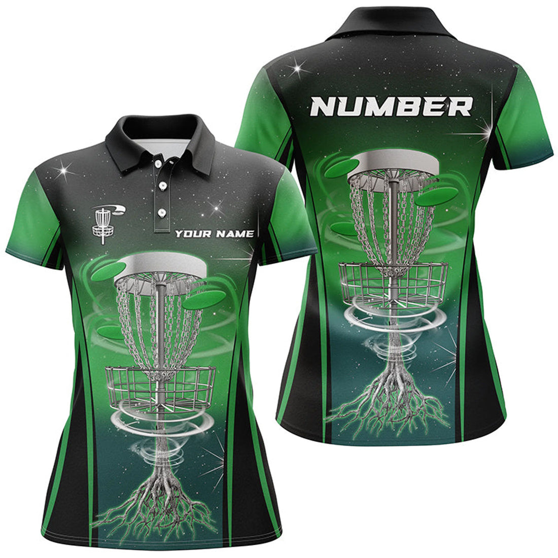 Custom Gradient Women Disc Golf Frisbee Golf Outfit Women's Polo Shirts S-5XL