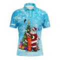 Custom Golf Shirt Christmas Snow Santa Personalized Gift Men's Polo Shirt S-5XL