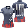 Custom Patriotic Red White Blue American Flag Golf Outfit Women's Polo Shirts S-5XL