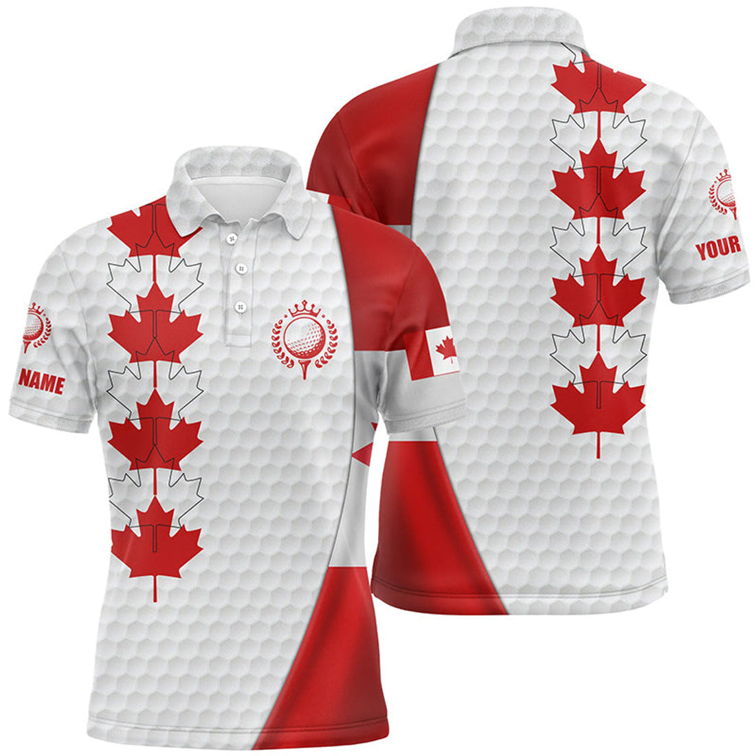 Custom Canadian Flag Maple Leaves Men's Polo Shirt S-5XL