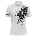 Custom Name Golf Ball Pattern White Apparel Gift For Golf Lover Men's Polo Shirt