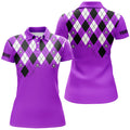 Custom Argyle Plaid Golf Skull Pattern Shirt for Ladies Women's Polo Shirts S-5XL