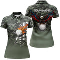 Custom Patriotic Eagle Camo Golf Polo with Flag Golf Ball Women's Polo Shirts S-5XL