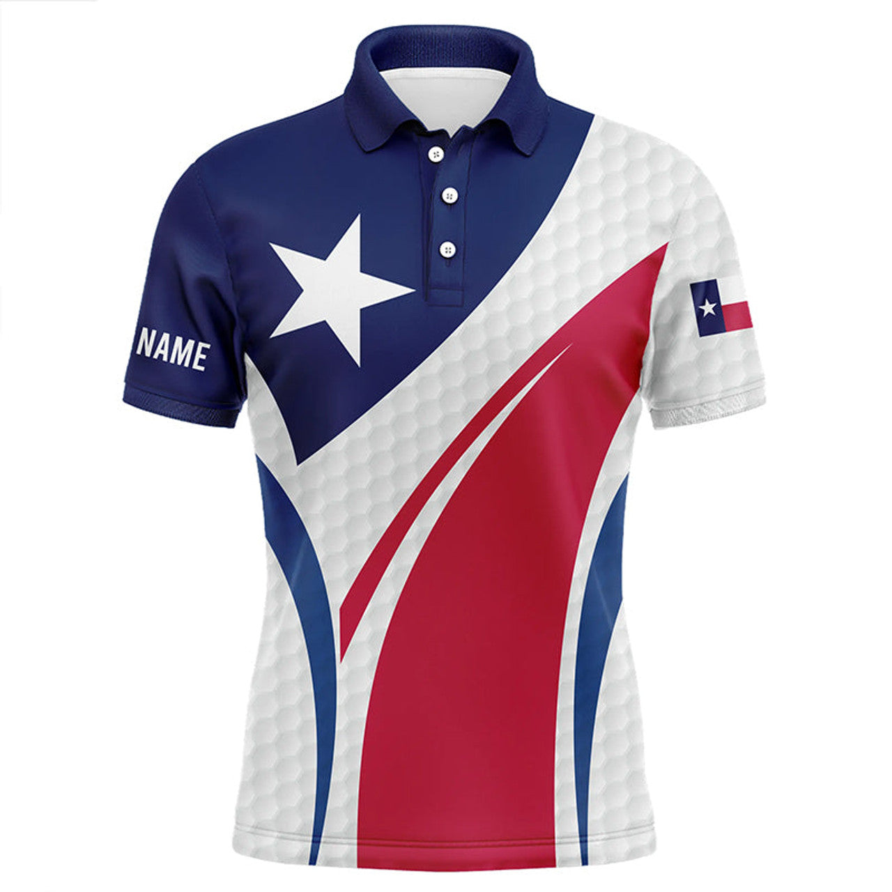 Texas Flag Men's Golf Custom Patriotic Golf Wear Men's Polo Shirt S-5XL