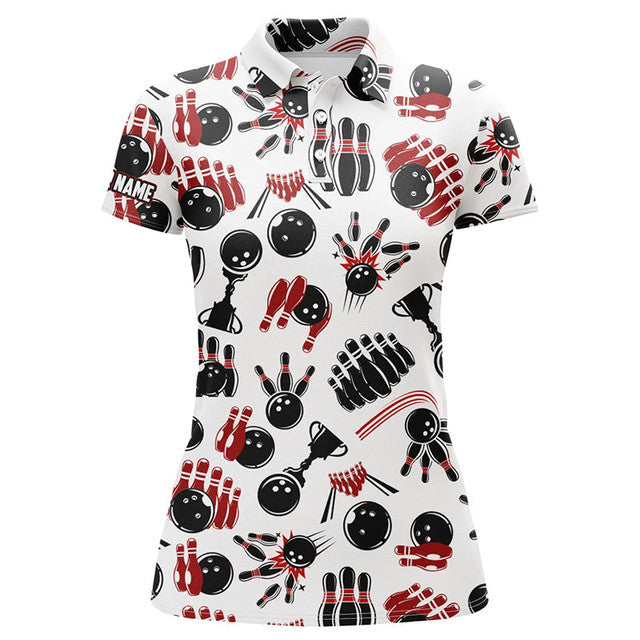Custom Bowling with Unique Patterns for Girls Women's Polo Shirts S-5XL