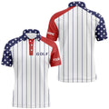 Custom American Flag Patriotic Golf Attire Men's Polo Shirt S-5XL