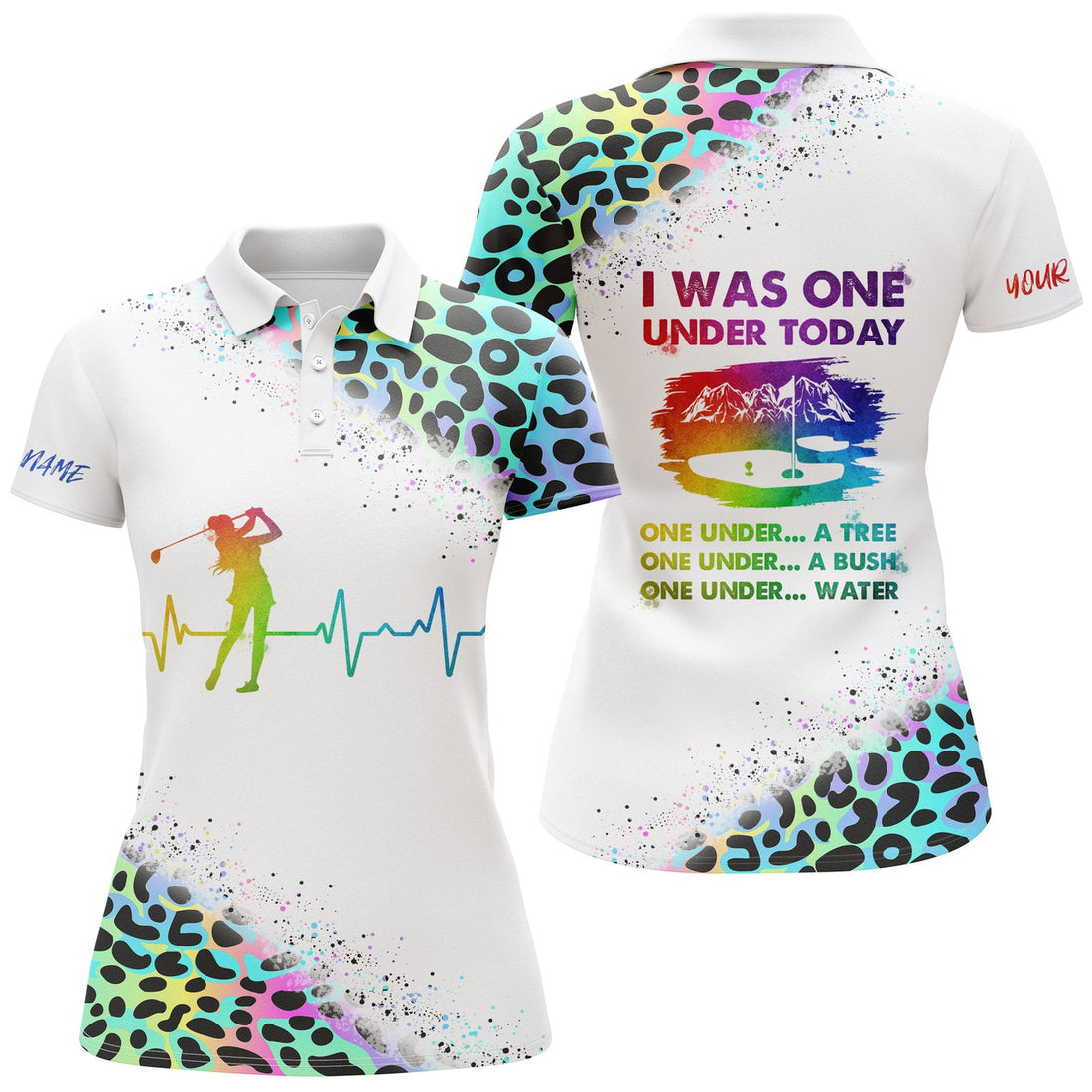 Custom Sports Golf I Was One Under Today Short Sleeve Fun Women's Polo Shirts S-5XL