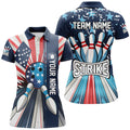 Custom Patriotic Bowling Shirt with American Flag Design Women's Polo Shirts S-5XL