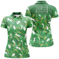 Custom Green Camo American Flag Golf Cool Ladies Women's Polo Shirts S-5XL
