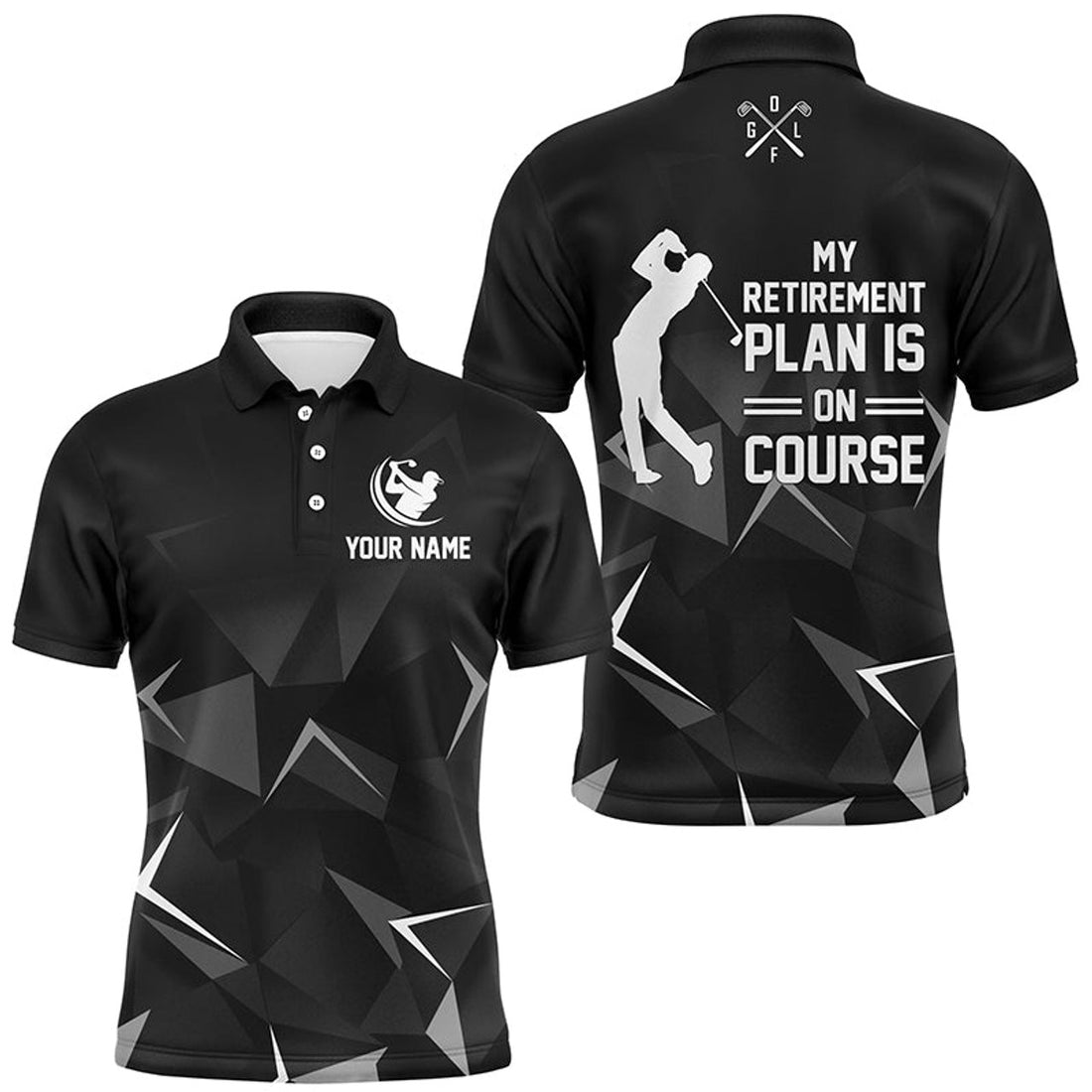 Custom Black Camo Golf Outfit My Retirement Is On Course Men's Polo Shirt S 5XL