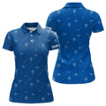 Custom Women Golf Personalized Blue Golf Pattern For Women's Polo Shirts S-5XL
