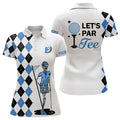 Custom Argyle Pattern Golf Let's Par Tee Skull Gifts Women's Polo Shirts S-5XL