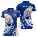 Custom Water Bowling Ball and Pins Shirt Bowlers Blue Women's Polo Shirts S-5XL