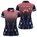 Custom Retro Navy Red Bowling Team Shirt Personalized Women's Polo Shirts S-5XL