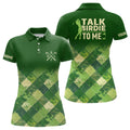 Custom Funny Talk Birdie To Me Golf Shirt Argyle Pattern Women's Polo Shirts S-5XL