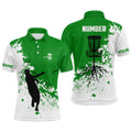 Custom Green White Disc Golf Jersey Name Number Men's Polo Shirt S-5XL