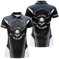 Custom Skull Golf with Navy Design and Name Option Women's Polo Shirts S-5XL