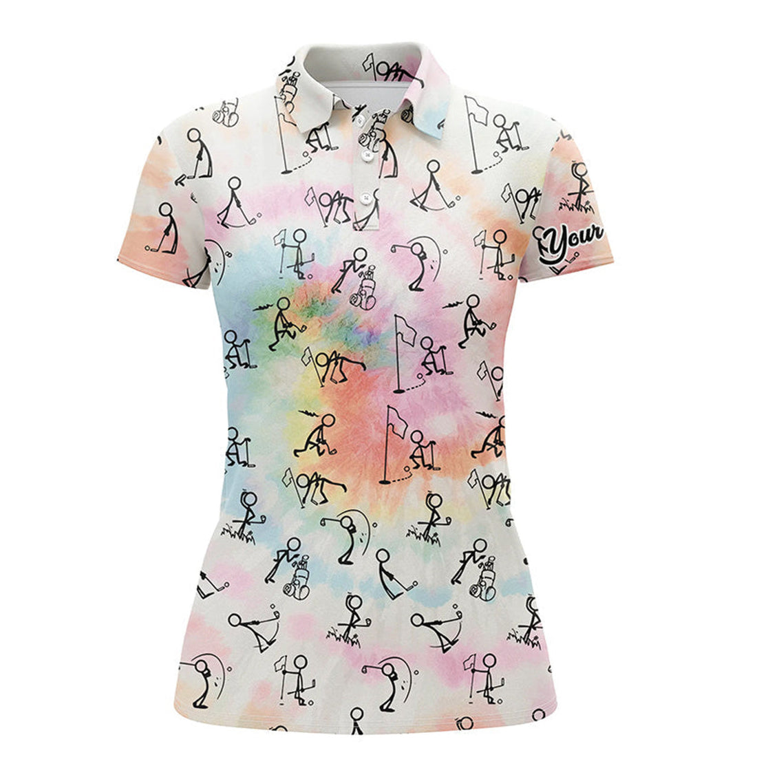 Custom Rainbow Tie Dye Golf Polo Shirt for Golf Gifts Women's Polo Shirts S-5XL