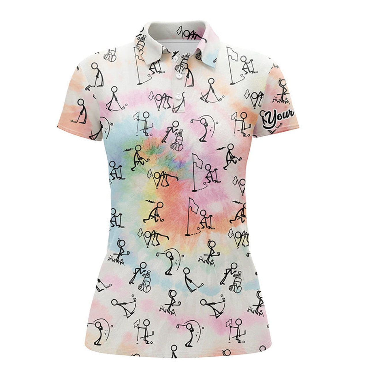 Custom Rainbow Tie Dye Golf Polo Shirt for Golf Gifts Women's Polo Shirts S-5XL