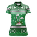 Custom Green Christmas Golf Shirt with Snowflakes Women's Polo Shirts S-5XL