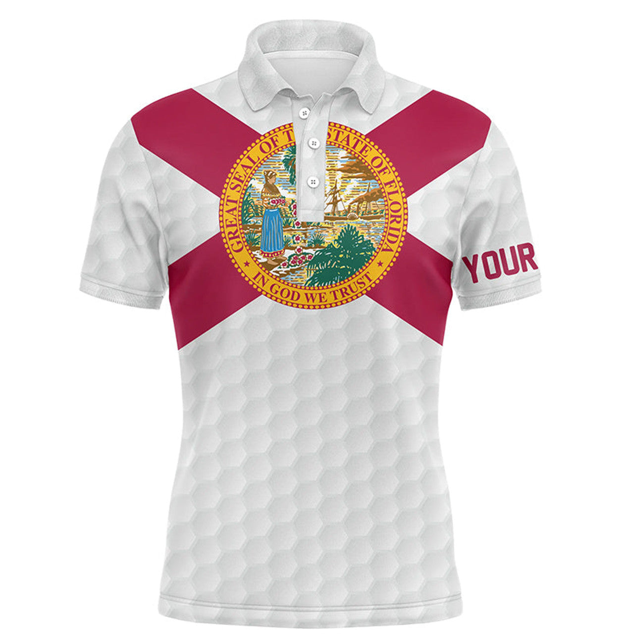 Florida Flag Personalized Golf Pattern Patriotic Golf Shirt Men's Polo Shirt S-5XL