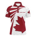 Canada Flag Golf Pattern Red White Mens Polo Shirt S-5XL