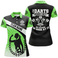 Custom I Play Darts Because I Like It Green Halo Darts Women's Polo Shirts S-5XL