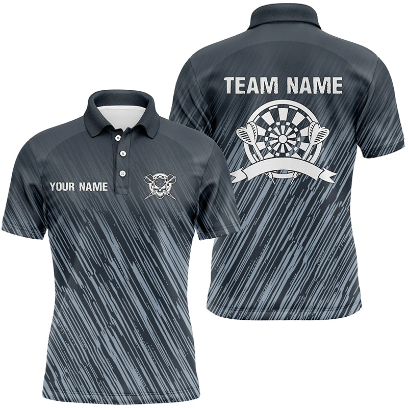 Personalized Darts Silver Stars Custom Cool Blue Shirt for Men Men's Polo Shirt