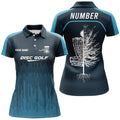 Custom Sporty Light Dark Blue Design Disc Golf Polo Shirts for Women's Polo Shirts