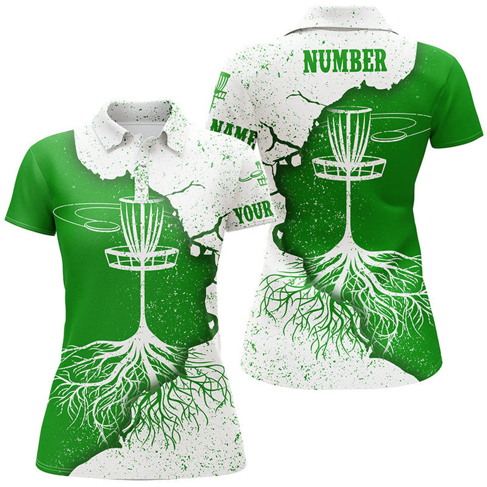 Custom Disc Golf Polo Shirt White Green Gift for Women's Polo Shirts S-5XL