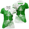 Custom Disc Golf Polo Shirt White Green Gift for Women's Polo Shirts S-5XL