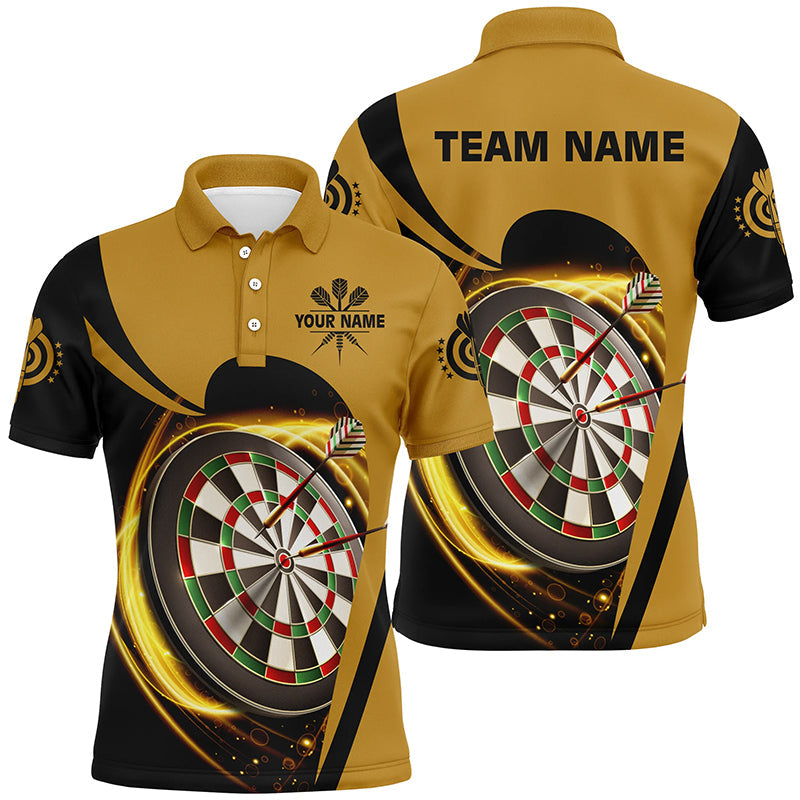 Personalized Yellow Black Light Cool Darts Shirt for Men Men's Polo Shirt