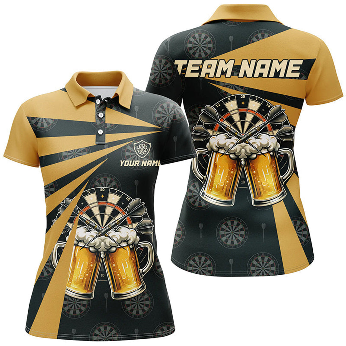 Custom Darts Shirt with Beer and Drinking Design Women's Polo Shirts S-5XL