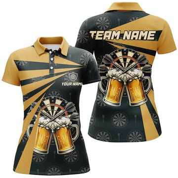 Custom Darts Shirt with Beer and Drinking Design Women's Polo Shirts S-5XL
