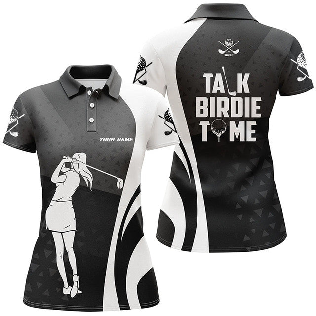 Custom Talk Birdie To Me Geometric Cool Golf Shirts Women's Polo Shirts S-5XL