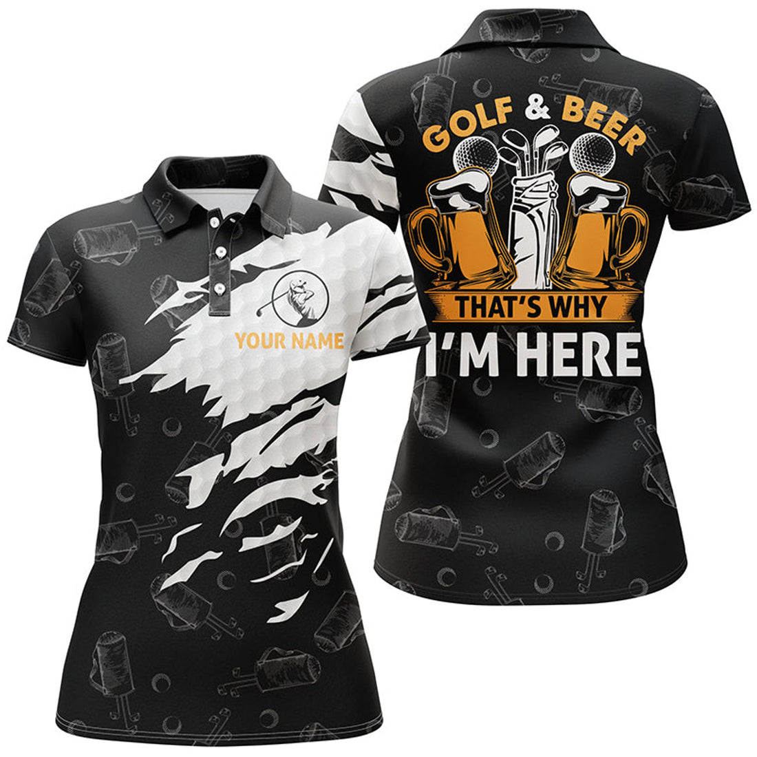 Custom Golf And Beer Thats Why Im Here Shirt Womens Polo Shirts S-5XL