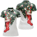 Custom Christmas Golf Shirts With Sock Golf Balls Gifts Women's Polo Shirts S-5XL