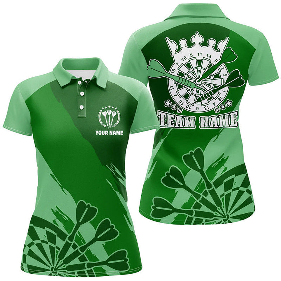 Custom Personalized Cool Green Darts Shirt for Women Women's Polo Shirts S-5XL