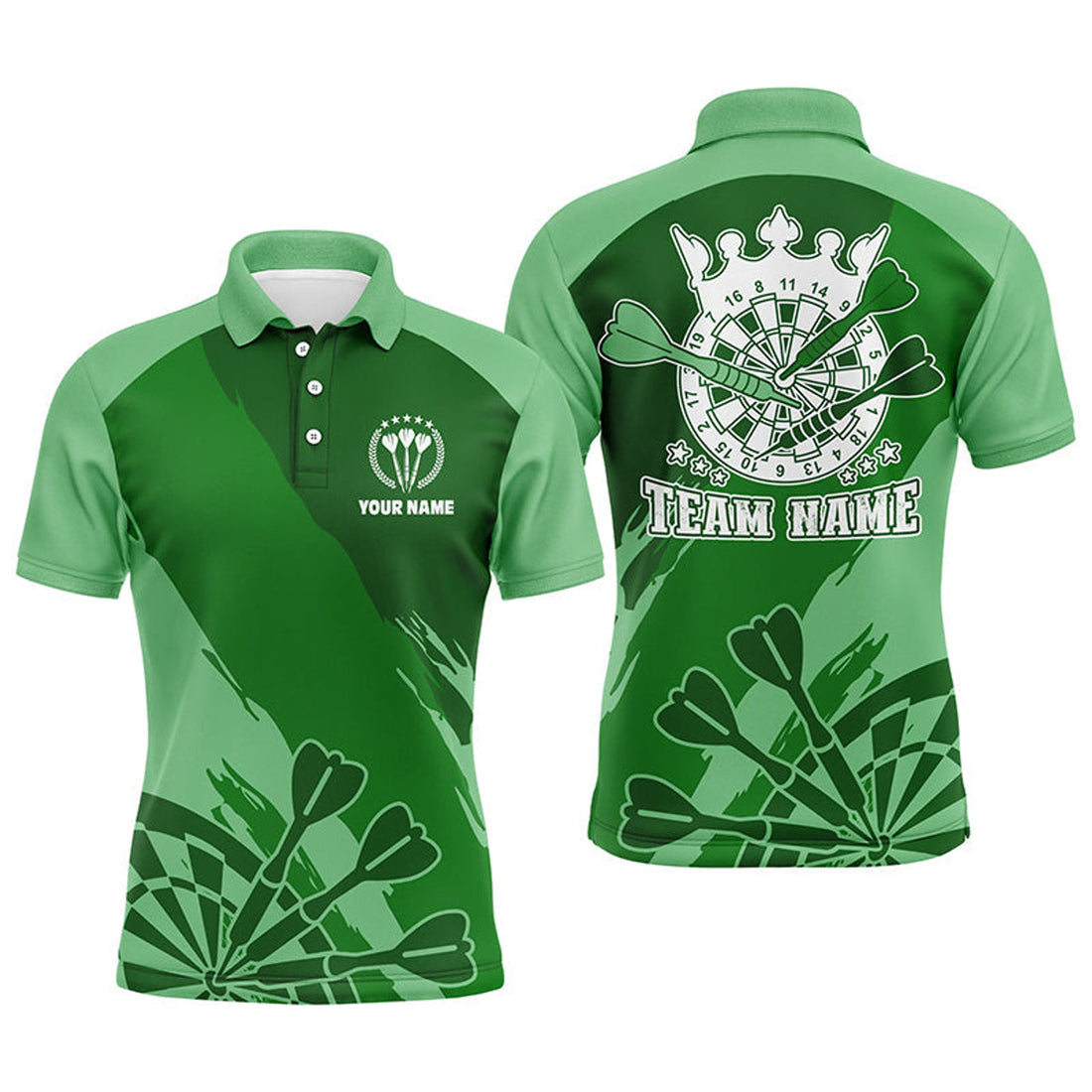 Personalized Green Darts Jersey Custom Cool Shirt for Men Men's Polo Shirt S-5XL