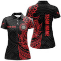 Custom Personalized Red Tribal Design Darts Shirt for Women's Polo Shirts S-5XL