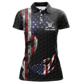 Custom Smoky American Flag Golf Shirt Patriotic Style Women's Polo Shirts S-5XL